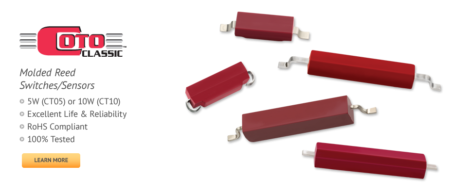 Coto Classic Molded Reed Switches Sensors are rugged and reliable