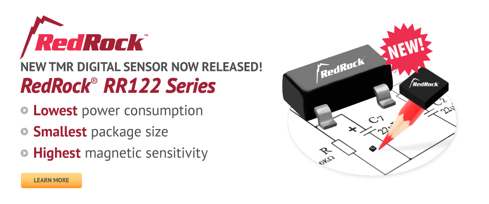 RedRock RR122 TMR Magnetic Sensors are a popular alternative to Hall Effect Sensors. Short lead times make them a good replacement for Hall Effect